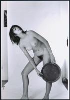 cca 1973 Minden nőnek van egy titka, vagy kettő..., 3 db szolidan erotikus fotó, vintage negatívokról készült mai nagyítások, 25x18 cm / 3 modern copies of vintage erotic photos, 25x18 cm