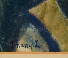 Tihanyi jelzéssel: Kalapos fiú. Pasztell, papír, festék folttal, 48×33 cm