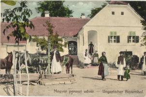 Magyar paraszt lakodalom, kút / Ungarischer bauernhof / Hungarian peasant wedding, well, folklore