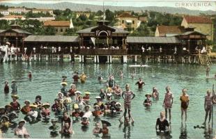 Crikvenica, strand fürdőzőkkel / spa, beach, bathing people (Rb)