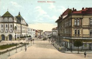 Szabadka, Subotica; Eötvös utca, Lőwy és Taussig Vilmos üzlete / street view with shops (EK)