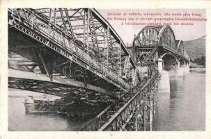 Párkány, Stúrovó; felrobbantott dunai híd emelése. Gondos Vilmos kiadása / blown up bridge reconstruction