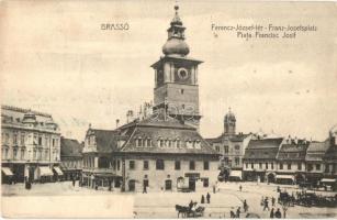 Brassó, Kronstadt, Brasov; Ferenc József tér, Tanácsháza / Piata / Platz / square, town hall