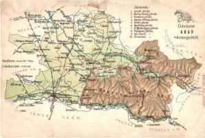 Arad vármegye térképe; kiadja Károlyi Gy. / Map of Arad county (r)