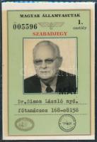 1931-1987 5 db fényképes kedvezményes vasúti igazolvány