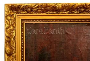 Blondel képkeret nyomattal, részben belefestve, belső: 128×52 cm, külső: 130×63 cm