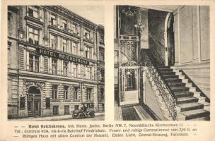Berlin, Hotel Reichskrone; Neustädtische Kirchstrasse 11. / hotel, interior, automobile