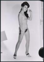 cca 1974 Mit rejt a csipkés kombiné? 3 db szolidan erotikus fotó, vintage negatívokról készült mai n...