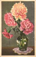 8 db RÉGI motívumlap; virág, hölgy; vegyes minőség / 8 pre-1945 motive cards; flowers, lady, mixed q...