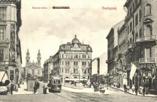 Budapest VIII. Baross utca, 197-es számú villamos, Bodó kávéház, Korányi és Fröhlich redőnygyára, Tachtler étterem, Divald Károly 142. (EK)