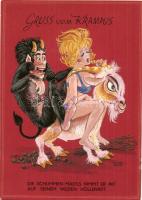 4 db MODERN erotikus krampuszos képeslap sorozat / 4 modern erotic Krampus postcard series