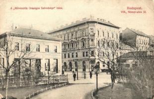 Budapest VIII. Német utca 32. A Művezetők Országos Szövetsége háza, B. Nagy Károly üzlete, bor- és sörcsarnok, a Művezetők Országos Szövetsége kiadása (ázott sarok / wet corner)