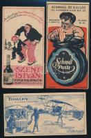 Vegyes számolócédula tétel, 9 db (Gessler málaszörp (Klösz Gy. és Fia), Scmoll Pasta (Fénynyomda, Bp...