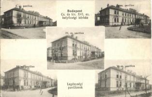 Budapest XIII. 16. számú helyőrségi kórház (ma Honvédkórház), legénységi pavilonok, Schäffer Ármin udvari fényképész kiadása. 'K.u.K. Garnisonsspital Nr. 16 in Budapest 3. Krankenabteilung' (EK)