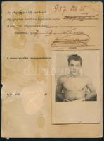 1937 Bp., Szalay László ökölvívó fényképes átigazolási törzslapja