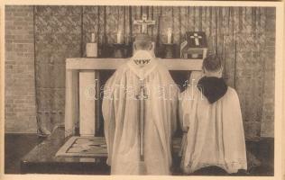 Bruges, Abbaye de Saint André, La messe basse / St. Andrew's Abbey, low mass - postcard booklet...