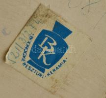 Bodrogkeresztúri mázas kerámia fácán, kézzel festett, jelzett, hibátlan, m: 16 cm, h: 25 cm