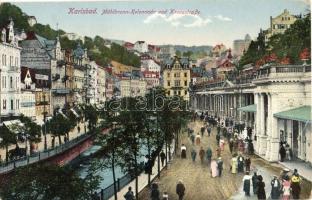 Karlovy Vary, Karlsbad; Mühlbrunn-Kolonnade, Kreuzstrasse / street view  (EK)