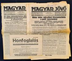 1935-1937 Vegyes újság tétel: Magyar Jövő független politikai napilap 2 száma (1935. szept. 15. és 22.) Honfoglalás szociálpolitikai és társadalmi szemle 1937 5. szám