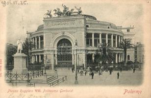 Palermo, Piazza Ruggiero VII. Politeama Garibaldi / square (pinholes)