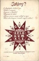 1902 3db talányos képeslap, az egyik többsözr hajtott