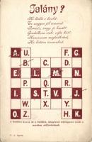 1902 3db talányos képeslap, az egyik többsözr hajtott