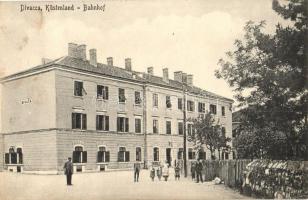 Divaca, Divacca, Küstenland; Bahnhof / railway station 'K.u.K. Zensurstelle Sezana' (EK)