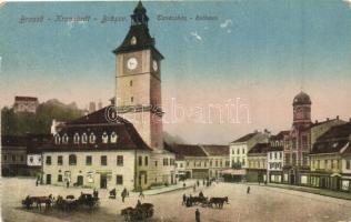 Brassó, Kronstadt, Brasov; Tanácsháza, tér / town hall, square (kopott sarkak / worn corners)