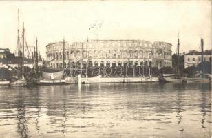 Pola, Arena del Mare / Arena from the port, Fot. G. Fiorini, Verlag Stefan Vlach. 'K.u.K. Kriegsmarine SMS Árpád' Marinefeldpost