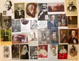 Híres személyek, 20 régi és 8 modern képeslap