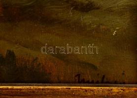 Nyilasy Sándor (1873 - 1934): Lányok a domboldalon. Olaj, falemez, jelzett, antik keretben, 20×30 cm