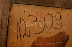 Nyilasy Sándor (1873 - 1934): Lányok a domboldalon. Olaj, falemez, jelzett, antik keretben, 20×30 cm