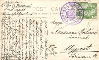 Pola, Hafenbild, Eskadre / K.u.K. hajóraj a kikötőben / Austro-Hungarian Navy squadron in the harbor...