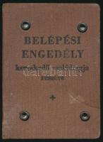 1939 Budapest, Belépési engedély kereskedő családtagja részére az élelmiszer nagyvásártelep területére, fényképpel.