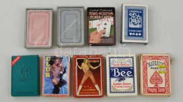 9 pakli francia kártya, eredeti dobozában (2 pakli erotikus)