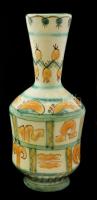 Iparművészeti Vállaltos Gorka váza, mázas kerámia, jelzett, m: 25,5 cm