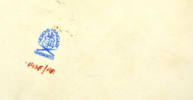 Herendi Apponyi mintás porcelán tálka, kézzel festett, jelzett, hibátlan, 15x32 cm