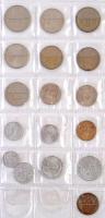85db-os vegyes külföldi érmegyűjtemény kis alakú albumban, közte Ausztria, Belgium, Csehszlovákia, H...