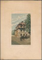Olvashatatlan jelzéssel: Wien. Színes rézkarc, papír, 14×9 cm