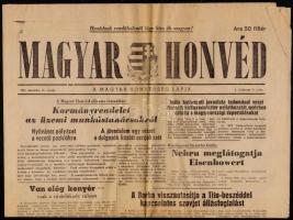 1956 Magyar Honvéd, a Magyar Honvédség lapja, I. évfolyam 9. szám, benne a forradalom utáni időszak érdekes hírei