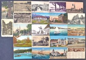 92 db RÉGI magyar és történelmi magyar városképes lap vegyes minőségben; sok vasútállomás és sok Erdély / 92 pre-1945 Hungarian and historical Hungarian town-view postcards in mixed quality; Many railway station and Transylvania