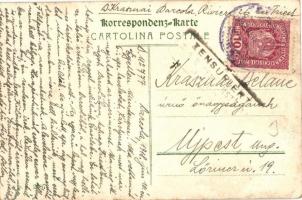 Trieste, Barcola, Bagne Excelsior, Hotel Meuble Excelsior. Fürdőző matrózok; Krasznai Béla matróz le...