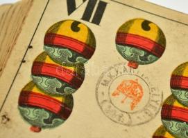 3 pakli kártya, hiánnyal, köztük 2 pakli adójegyes is