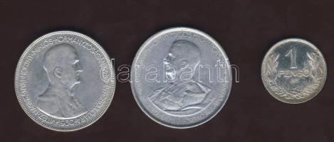 1930. 5P Ag "Horthy jobbra" T:3+   1939. 1P Ag T:2 + 1943. 5P Alu T:2/3