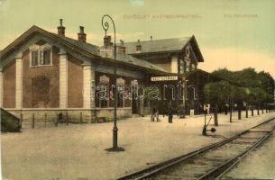 Nagyszombat, Trnava; Pályaudvar, vasútállomás, W. L. Bp. 701-694. / railway station (vágott / cut)