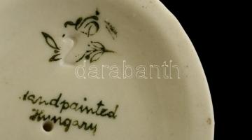 Kispesti Porcelángyár hal, fehér mázas, jelzett, hibátlan, m:7 cm