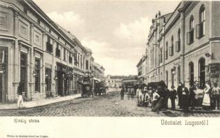 Lugos, Lugoj; Király utca, Weisz és Sziklai kiadása / street view