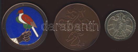 1988. "Szt.István" 3db plakett, benne 1db Ag, 1db tűzzománccal díszítve, mindhárom díszdobozban, tanúsítvánnyal T:1 Csak 600, ill. 1200db!