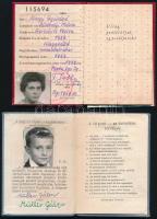 1968-1993 Vegyes okmány tétel (fényképes útlevelek, valutalap, Magyar Úttörők Szövetsége tagsági kön...