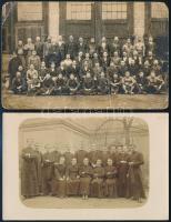 5 db régi osztálykép, változó állapotban, 17x11 cm és 6x8 cm közötti méretben